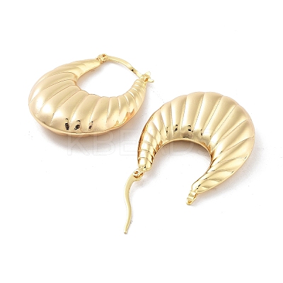 Brass Hoop Earrings EJEW-H301-01G-06-1