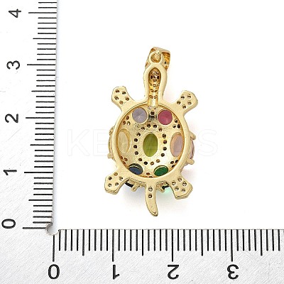 Tortoise Brass Micro Pave Cubic Zirconia Pendants KK-M319-19G-1