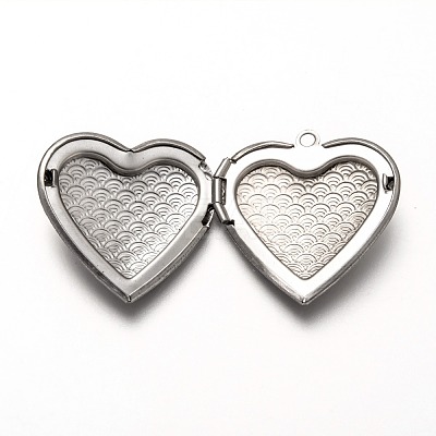 Tarnish Resistant 316 Stainless Steel Locket Pendants STAS-P268-05P-1