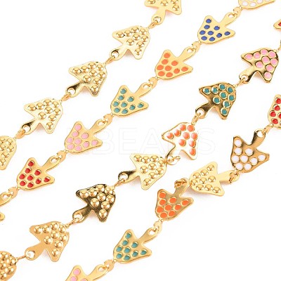Ion Plating(IP) Autumn Theme 304 Stainless Steel Mushroom Link Chains STAS-N092-122-1