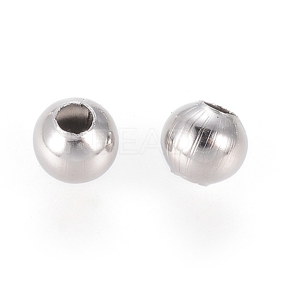 Non-Tarnish 304 Stainless Steel Round Seamed Beads A-STAS-R032-4mm-1