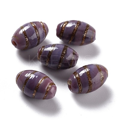 Handmade Gold Sand Lampwork Beads LAMP-F020-35E-1