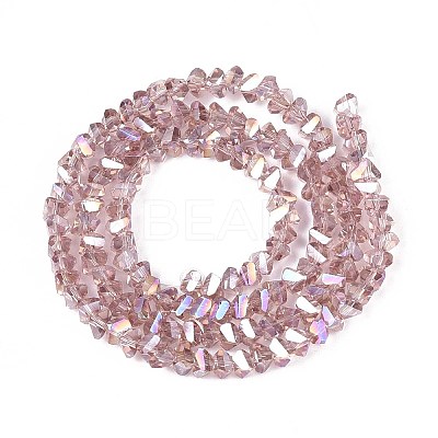 Electroplate Transparent Glass Beads Strands GLAA-N021-4mm-25-1