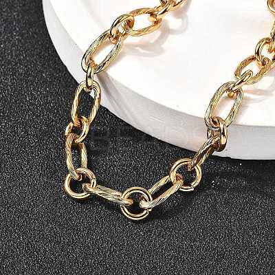304 Stainless Steel Link Chain Bracelets for Women Men BJEW-A050-01G-1