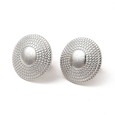 Non-Tarnish 304 Stainless Steel Flat Round Stud Earrings for Women EJEW-I281-20P-1