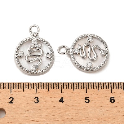 Brass Micro Pave Cubic Zirconia Pendants KK-P260-23P-1