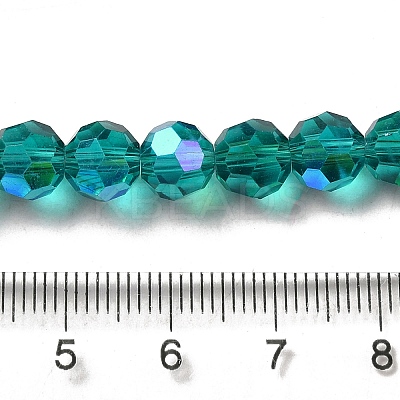 Electroplate Transparent Glass Beads Strands EGLA-A035-T8mm-L12-1