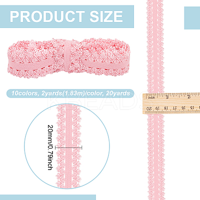 10Pcs 10 Colors Nylon Silk Elastic Crown Lace Ribbons DIY-BC0013-32-1