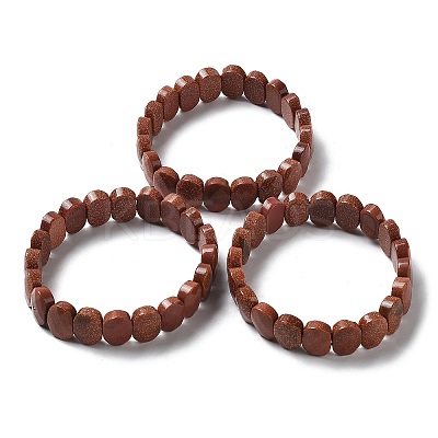 Synthetic Goldstone Beaded Stretch Bracelet G-E010-01-09-1