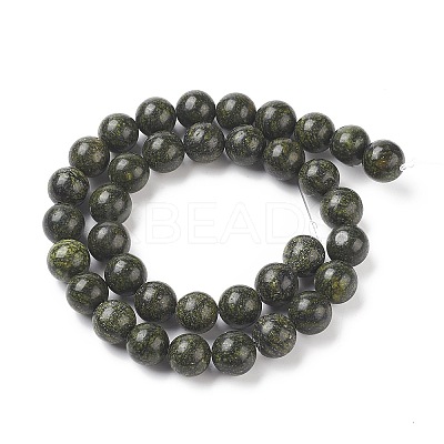 Natural Serpentine/Green Lace Stone Beads Strands G-S259-15-10mm-1-1