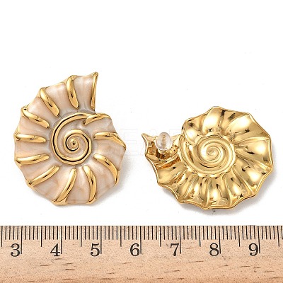 304 Stainless Steel Conch Stud Earrings LS-EJEW-A147-02G-1