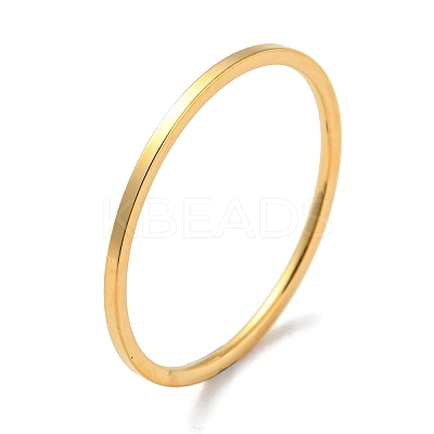 Ion Plating(IP) 304 Stainless Steel Simple Plain Band Finger Ring for Women Men RJEW-F152-05G-B-1