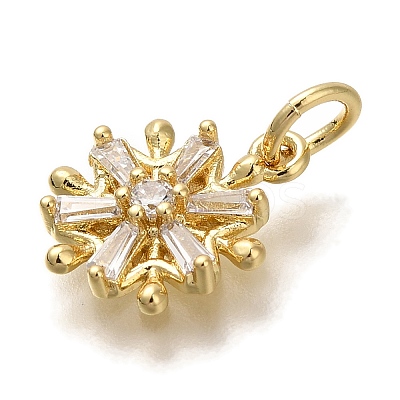 Rack Plating Brass Micro Pave Cubic Zirconia Charms KK-I720-37G-1