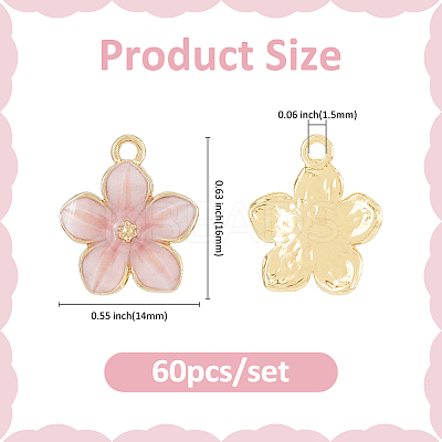60Pcs Alloy Enamel Pendants ENAM-FH0001-86-1