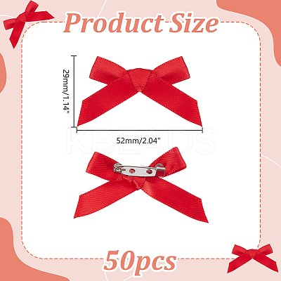 Bowknot Polyester Pins JEWB-WH0010-89A-1
