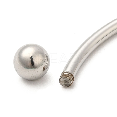 Non-Tarnish Screw End Ball 304 Stainless Steel Open Cuff Bangles BJEW-G677-01P-1