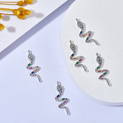 5Pcs Brass Micro Pave Cubic Zirconia Links Connectors ZIRC-SZ0002-80P-1