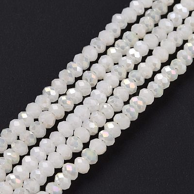 Electroplate Glass Faceted Rondelle Beads Strands EGLA-D020-3x2mm-05-1