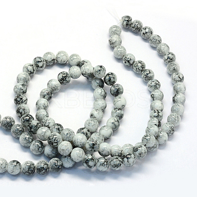 Baking Paint Glass Round Bead Strands DGLA-Q019-10mm-42-1