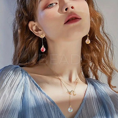 60Pcs 6 Colors Two Tone Transparent Spray Painted Glass Pendants GLAA-YW0004-45-1