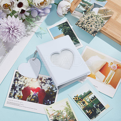 3 Inch PVC Mini Heart Hollow Photocard Holder Book AJEW-WH0038-65P-01-1
