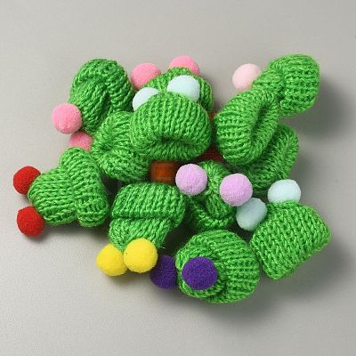 Woolen Crochet Mini Hat with Double Pom Pom Ball DIY-WH0032-56G-1