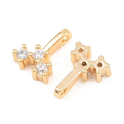 Brass Micro Pave Cubic Zirconia Charms KK-H538-19C-G-1