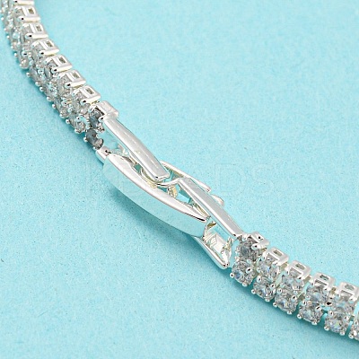 Green Cubic Zirconia Diamond Charm Bracelet with Rack Plating Brass Link Chains BJEW-Q771-03S-1