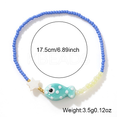 Handmade Porcelain & Resin Beads Stretch Bracelets for Women RS1476-6-1