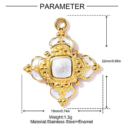 304 Stainless Steel Enamel Pendants STAS-OY002-33G-1