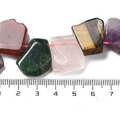 Natural Amethyst & Quartz Crystal & Green Aventurine & Rose Quartz & Carnelian & Tiger Eye Beads Strands G-P528-K06-01-1