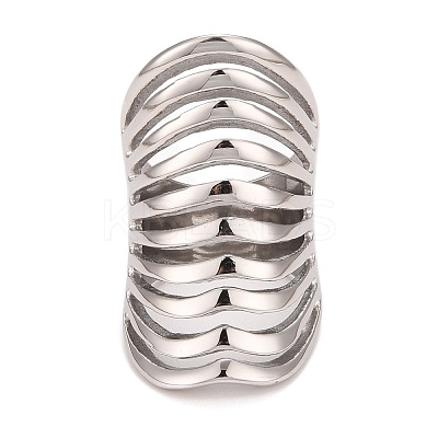 Non-Tarnish 304 Stainless Steel Chunky Hollow Ring for Men Women RJEW-B040-12P-1