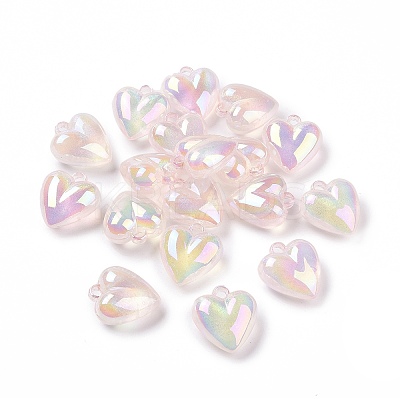 UV Plating Luminous Transparent Acrylic Beads OACR-C001-05-1