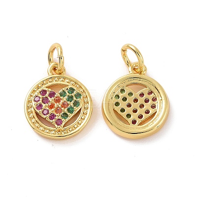 Brass Micro Pave Cubic Zirconia Charms KK-E068-VF135-1