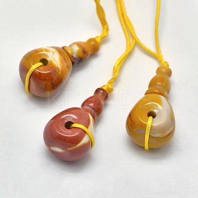 Natural Mookaite 3 Hole Guru Beads G-K208-01-E-11-1