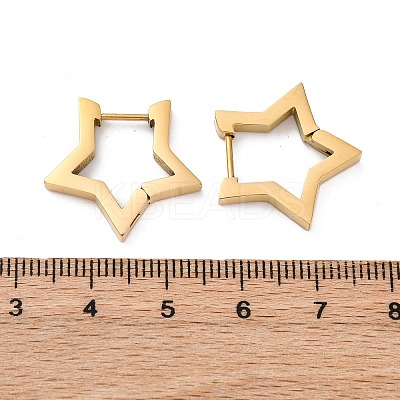 304 Stainless Steel Star Huggie Hoop Earrings LS-STAS-H156-05G-1