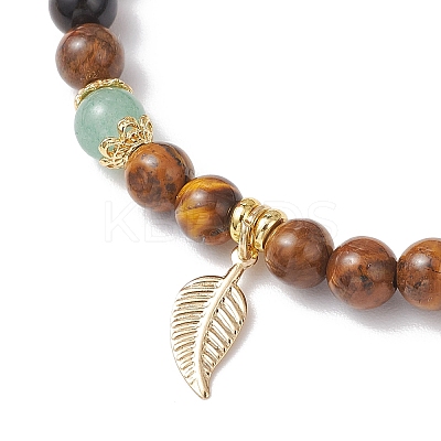 Natural Tiger Eye Stretch Bracelets BJEW-JB11962-01-1