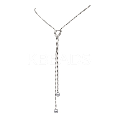 304 Stainless Steel Box Chain Lariat Necklaces NJEW-JN05886-1