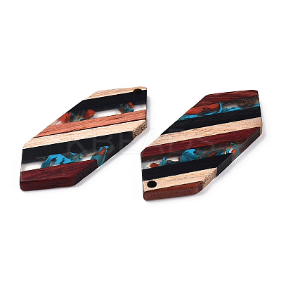 Resin & Walnut Wood Pendants RESI-N039-22-1