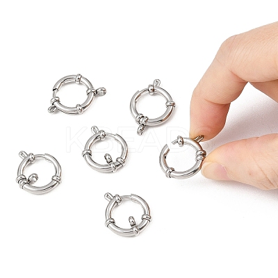 Tarnish Resistant 304 Stainless Steel Spring Ring Clasps LS-STAS-R083-03-1