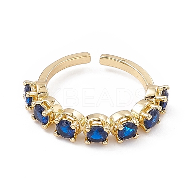 Cubic Zirconia Open Cuff Ring RJEW-P079-07G-01-1
