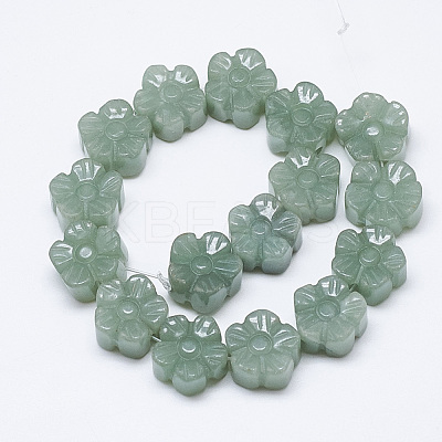 Carved Natural Green Aventurine Beads Strands G-T122-08C-1