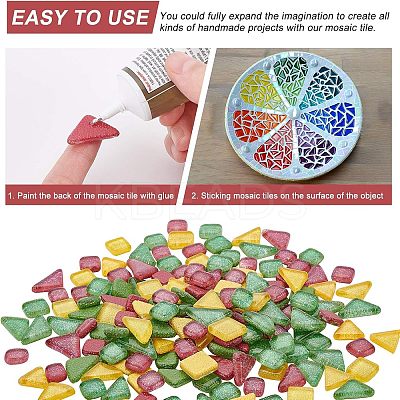Glitter Glass Cabochons GLAA-FH0001-02A-1