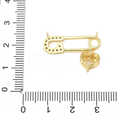Brass Micro Pave Clear Cubic Zirconia Pendants KK-B139-07G-02-1