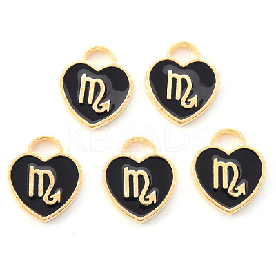 Light Gold Plated Alloy Enamel Pendants ENAM-R136-30-18-1