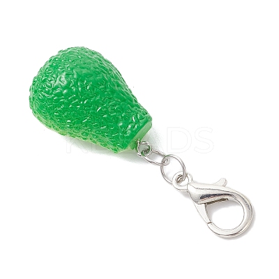 6Pcs Fruits Resin Pendant Decoration HJEW-JM03814-1