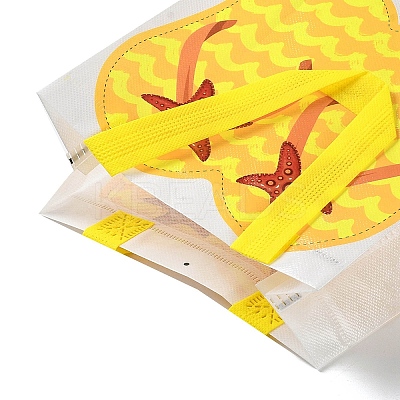 Summer Beach Theme Printed Flip Flops Non-Woven Reusable Folding Gift Bags with Handle ABAG-F009-E01-1