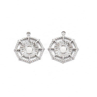 304 Stainless Steel Pendant Enamel Settings STAS-N097-144P-1