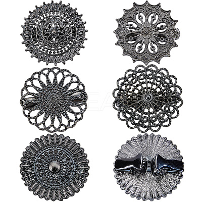 1Set Flat Round Alloy Shawls and Capes Buckles FIND-GF0008-08B-1