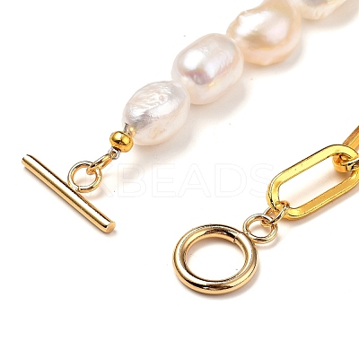 Natural Baroque Pearl Keshi Pearl Beaded Bracelets BJEW-JB05317-1